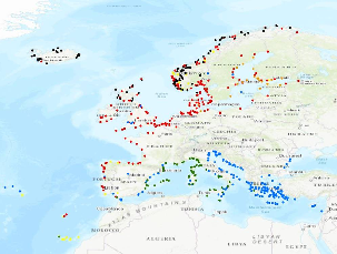Communities of ports in Europe.