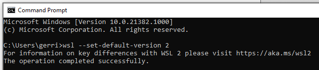 Set WSL2 as default