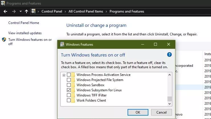 turn wsl on